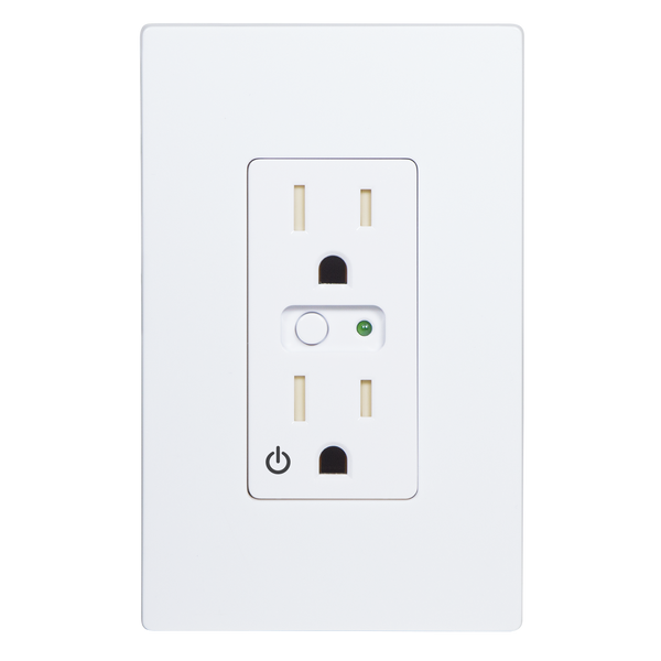 GoControl Z-Wave Plus White In-Wall Outlet with Energy Monitoring